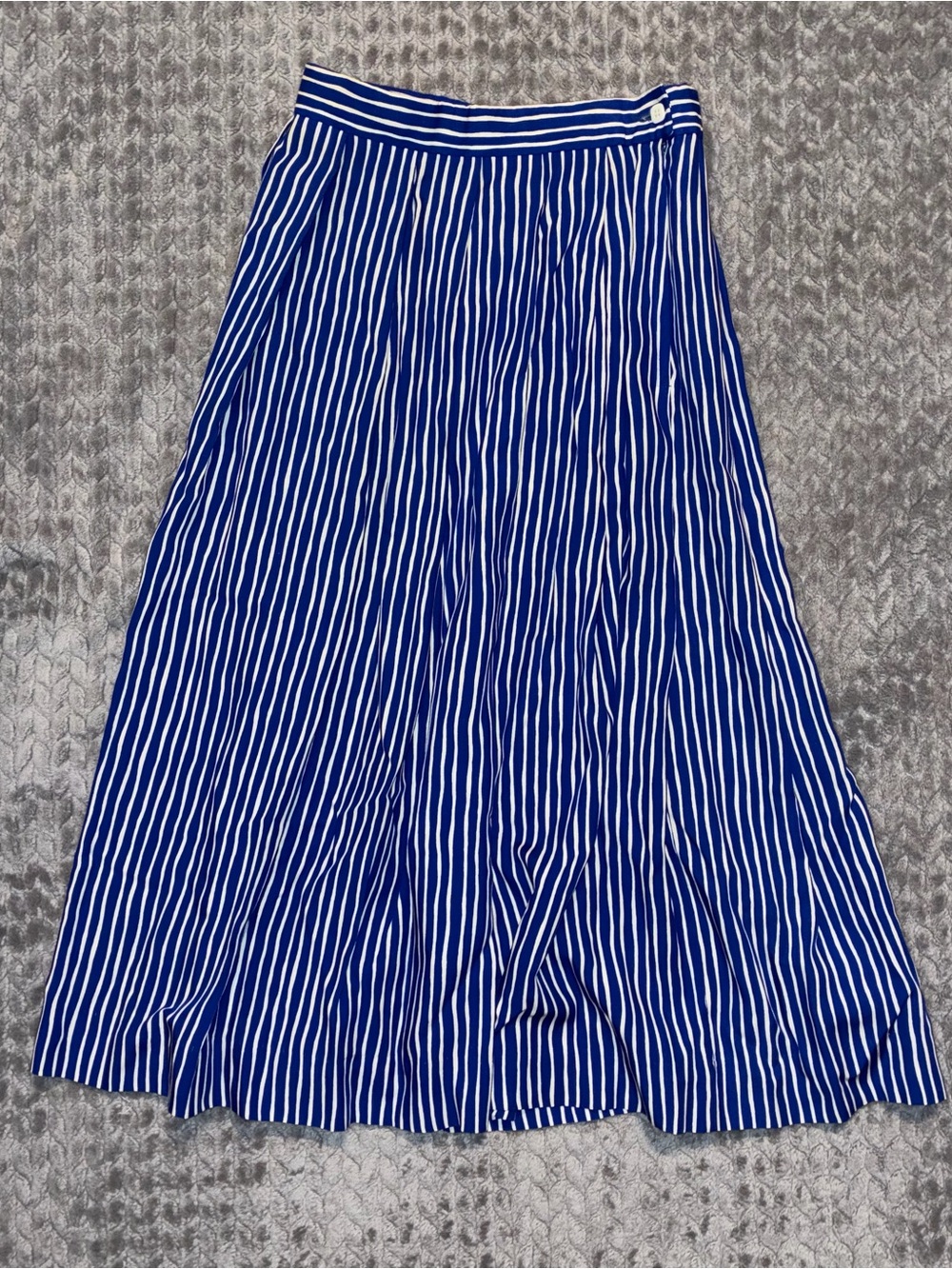 Vintage Pendleton Royal Blue and White Vertical Stripe Maxi Skirt Size 4 P